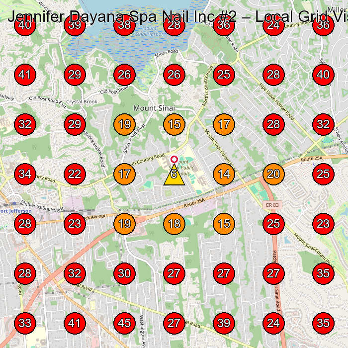 Jennifer Dayana Spa Nail Inc #2 GeoGrid visibility map for Nail Salon in Port Jefferson Station